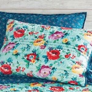 Pioneer Woman King Size Floral Lot Of 2 pillow shams set Romance Blossoms EUC